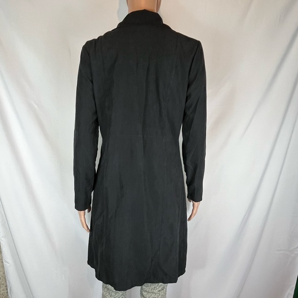 SHEIN Suede Double-Breasted Lightweight Long Coat, Black | S - Picture 8 of 16